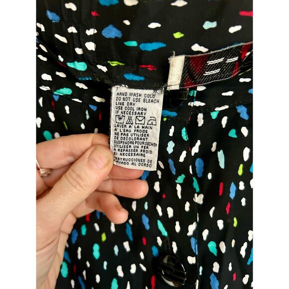 Vintage 100% Rayon Skirt with Confetti Pattern Size M/L| 80's 90's Style - Picture 6 of 8